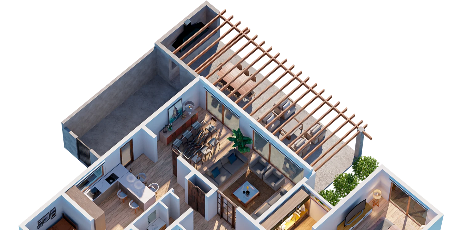 Planta del modelo Colonial 192, nivel 1