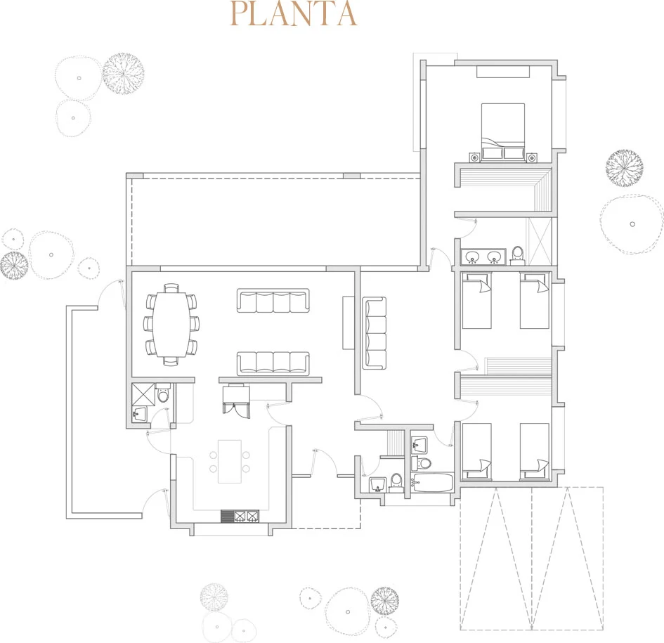 Planta del modelo Mediterránea 179 · 1 piso
